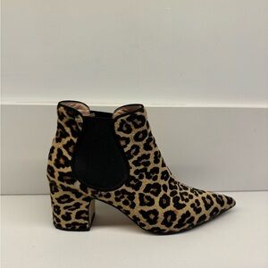 Zara Leopard faux hair ankle boots EU 40 / US 9